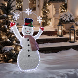 Pre-Lit Snowman Holiday Decoration with Snowflake Arch, 5ft