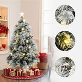 Pre-Lit Flocked Fiber Optic Christmas Tree,5ft