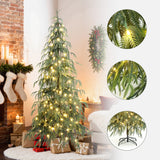 Pre-Lit Weeping Cedar Slim Christmas Tree,6.5Ft