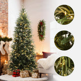 Pre-Lit Green Flocked Artificial Christmas Trees ,7.5ft