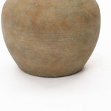 Rustic Golden Brown Round Terracotta Vase,10.4''