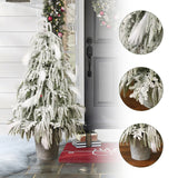 Unlit Potted Christmas Tree with White Tips,4Ft