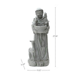 Saint Francis Outdoor Garden Statue with Birdfeeder Bowl, 27.5"