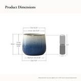 Glazed Blue Round Ceramic Planter Pot with Drainage, 11.6'' Dia