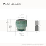 Jade Green Large Round Ceramic Planter with Attached Saucer, Glazed Indoor Outdoor Planter Pot 11.4'' Dia