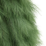 Close-up of green, feathery Artificial Pampas Grass Tree foliage against white background.