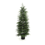 A potted 4ft artificial fir tree with dense green branches, against plain white background.
