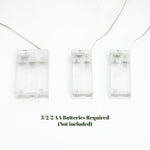 3 battery holders with attached wires are displayed on white background, text reads: 3/2/2 aa batteries required (not included).