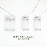 3 battery holders with attached wires are displayed on white background, text reads: 3/2/2 aa batteries required (not included).