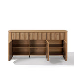 elegant buffet cabinet sideboard with oak veneer finish and functional storage for living room or hallway