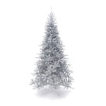 7.5 ft Silver Christmas Tree stands on a metal base against a white background.
