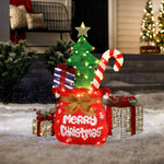 Light-up Christmas decor Santa’s Pack ,red bag labeled Merry Christmas,candy cane, presents.