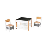 Kids Art Play Activity Table, White & Wood - LuxenHome