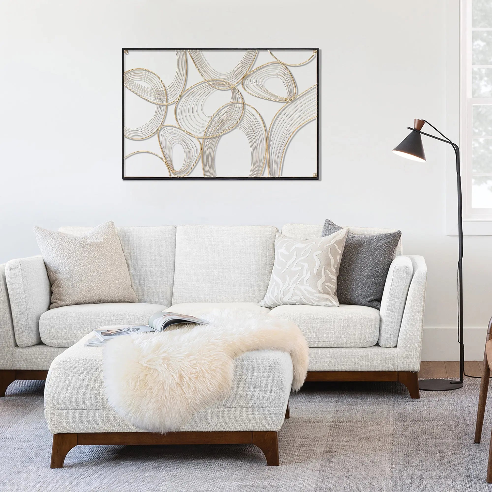 rectangular-wall-decor-with-gold-metal-art