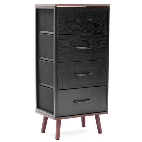 Black Manufactured Wood 4-Drawer Accent Chest