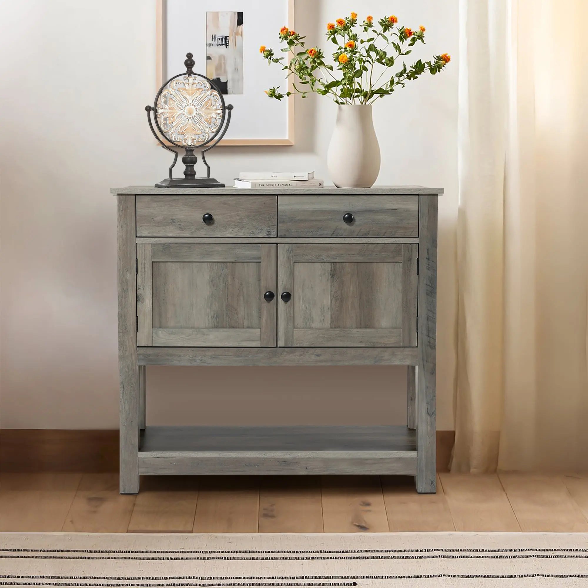 Lindsy console table with storage units - LuxenHome