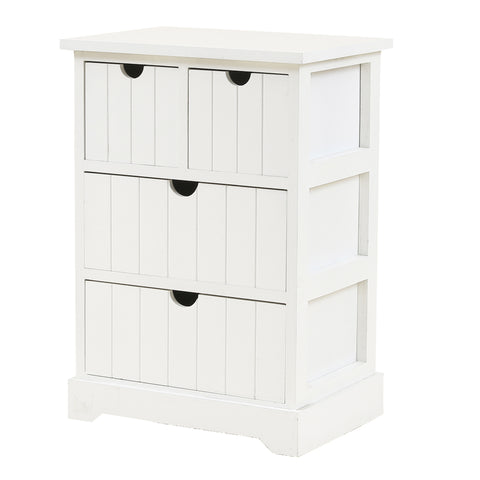 4-Drawer 22.44" H x 15.75" W White Beadboard Wood Accent Chest