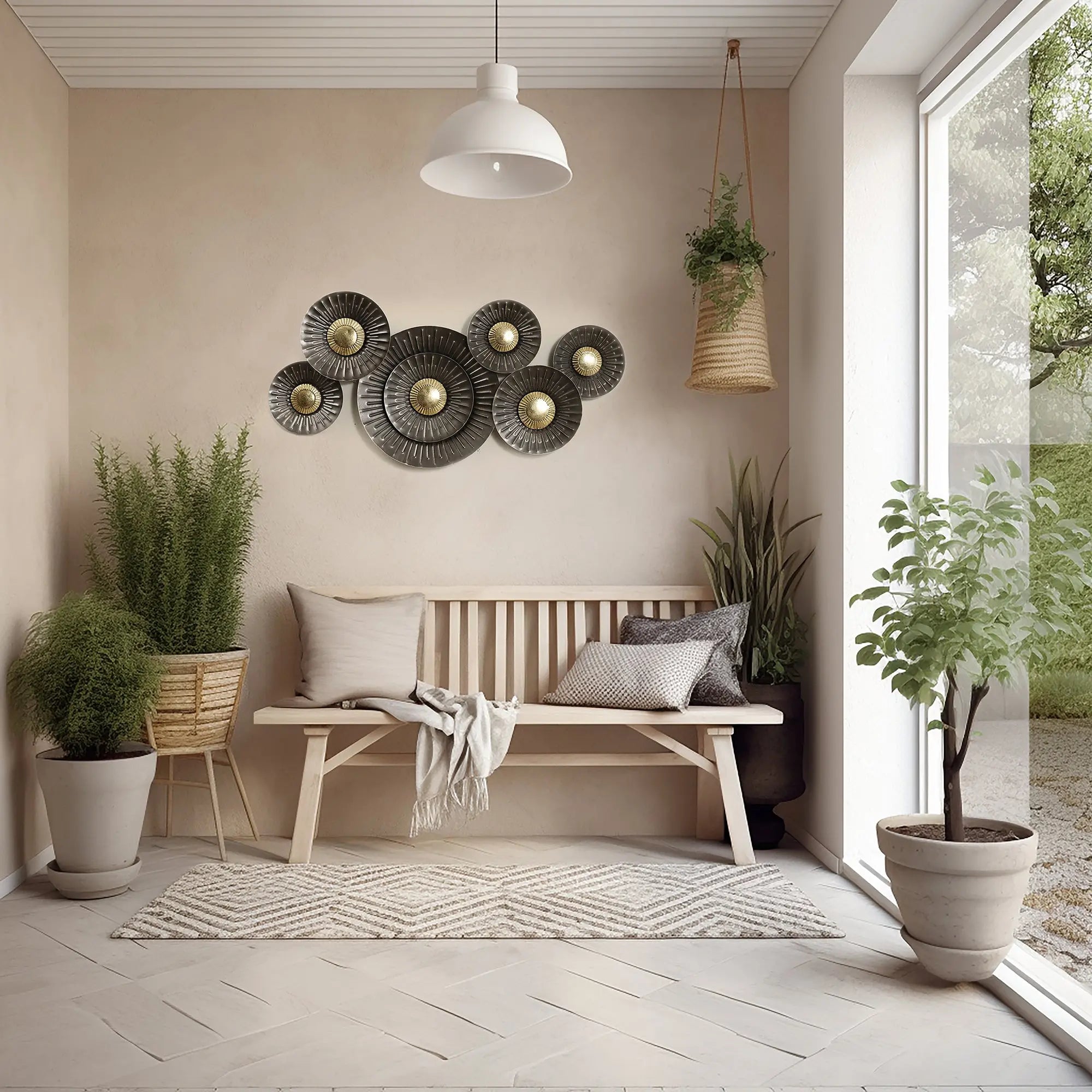 a-modern-living-room-with-a-wooden-bench-a-white-rug-and-a-large-window