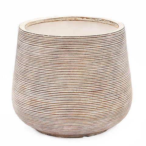 Distressed Tan MgO Tapered Round Planter