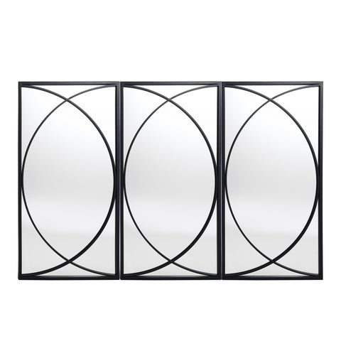 Geometric wall mirrors, set of 3