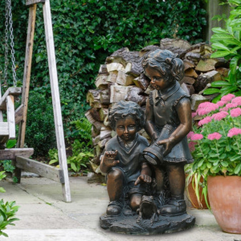 Farmstead garden statue, kids