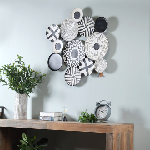 Black and White Abstract Metal Wall Decor