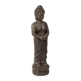  Buddha-statue-standing-on-a-lotus-flower-and-holding-a-book-in-his-hands-from-the-front-view