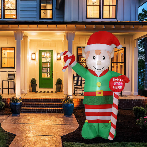 8.5Ft Elf Holiday Inflatable Yard Decoration with LED Lights