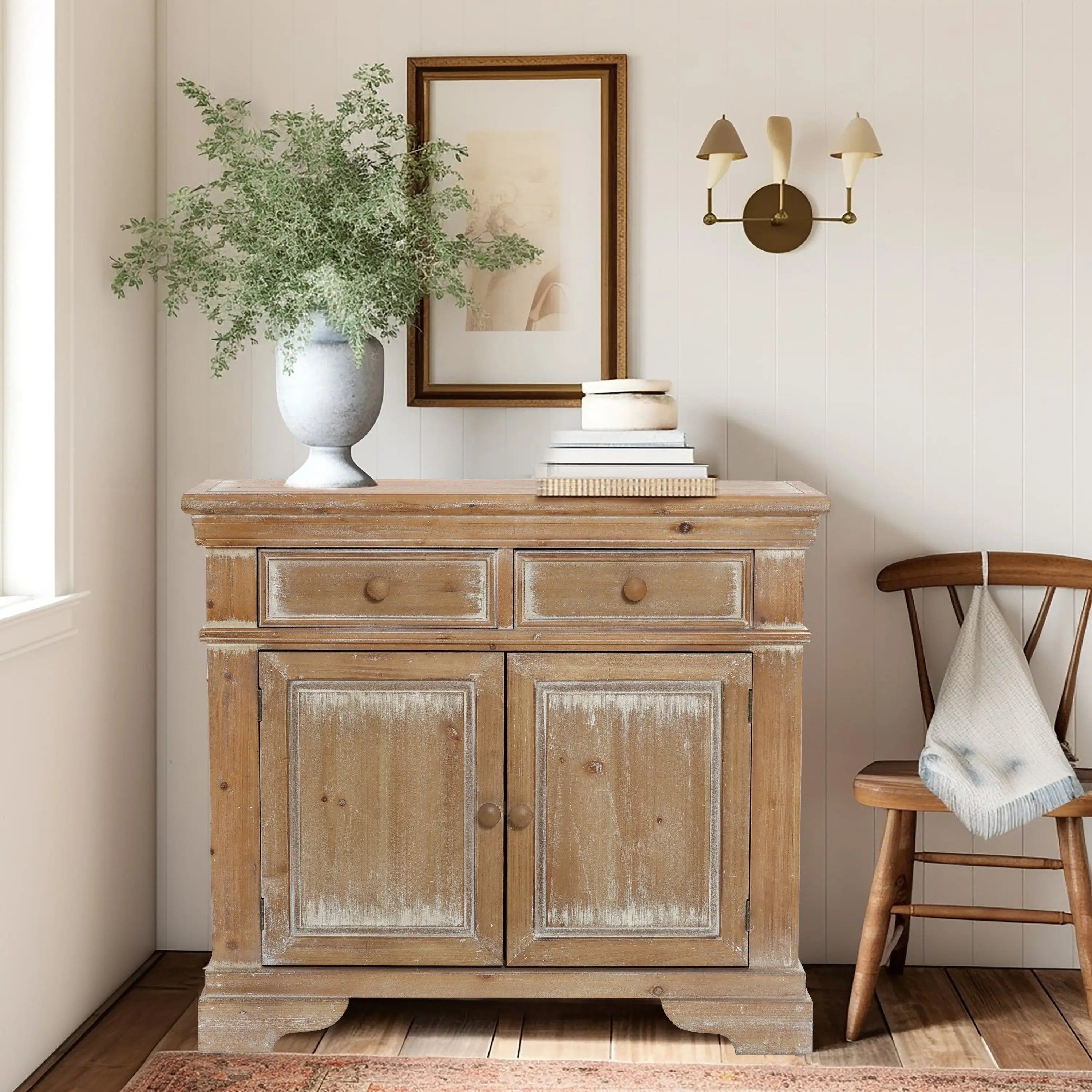 durable-natural-wood-finish-with-white-accents-storge-cabinet