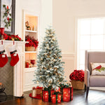 5-foot-pre-lit-full-artificial-flocked-christmas-tree-with-lights