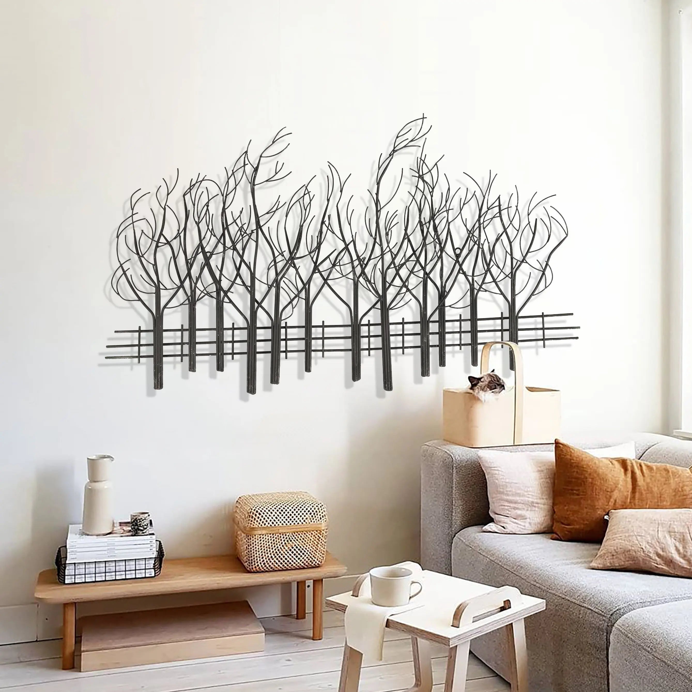 3D-effect-metal-sculpture-field-of-tree-wall-decor
