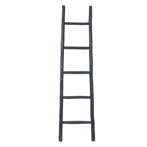 Rustic Black Wood 5-Ft Blanket Ladder