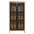 luxenhome 1-door glass curio cabinet