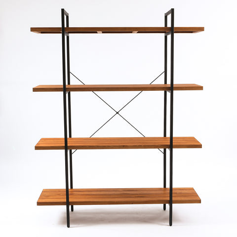 4-Shelf 66.5" H x 51.2" W Pine Wood Metal Frame Etagere Bookcase