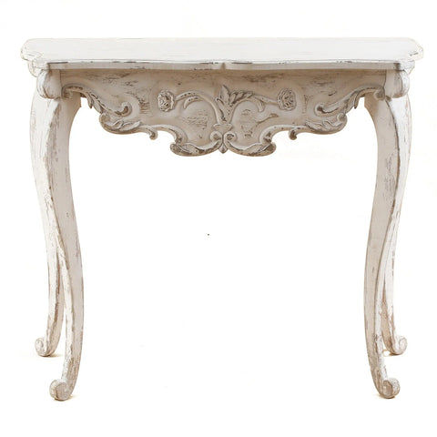 Vintage Off White Wood Console and Entry Table