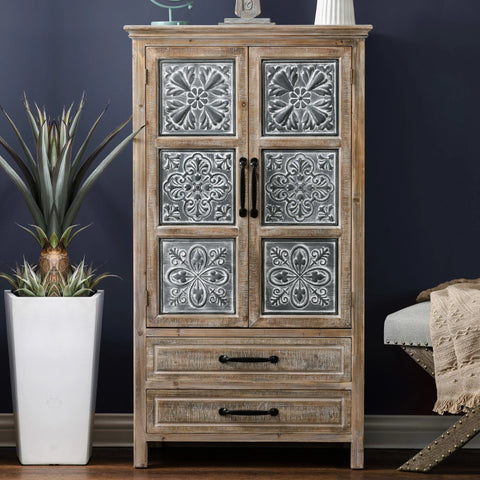 Abilene storage cabinet, tall, black, weathered