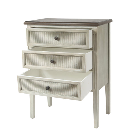 3-Drawer 32" H x 24.6" W Gray Wood Accent Chest