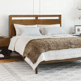 George free-standing walnut finish headboard, queen - LuxenHome
