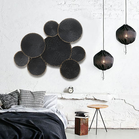 Abstract Black with Gold Large Metal Wall Decor