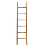 Natural wood finish towel rack blanket ladder, 6.2 ft tall