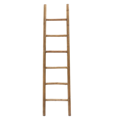 Natural wood finish blanket ladder, 6.2 ft tall