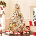 7ft-tall-pre-lit-led-artificial-flocked-full-spruce-christmas-tree