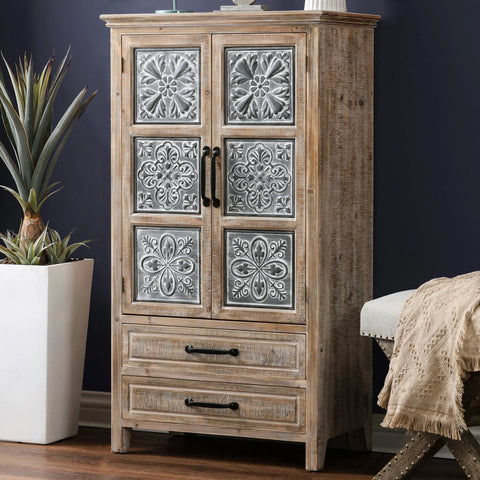 Abilene storage cabinet, tall, black, weathered