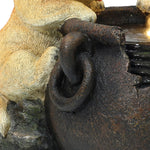 Playing Puppy Outdoor Water Fountain with Lights - LuxenHome
