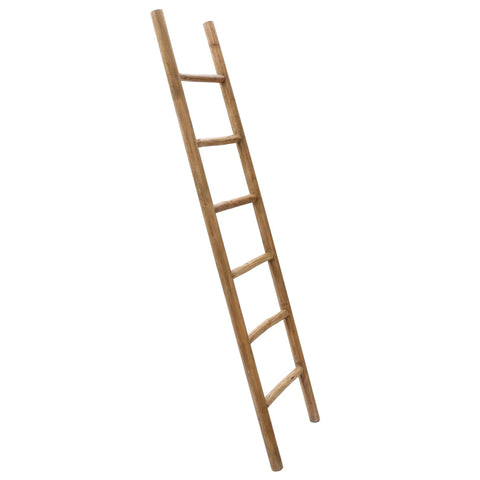 Natural wood finish blanket ladder, 6.2 ft tall