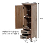Abilene storage linen cabinet, tower, cream, weathered