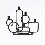 black-candle-holder-with-five-circles