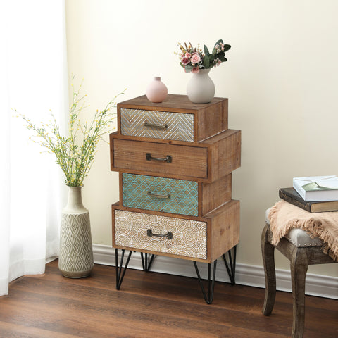 4-Drawer 33.5" H x 18.9" W Wood Accent Chest