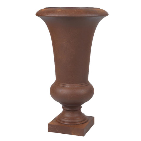 Victorian urn planter, rustic brown, 22.75" h