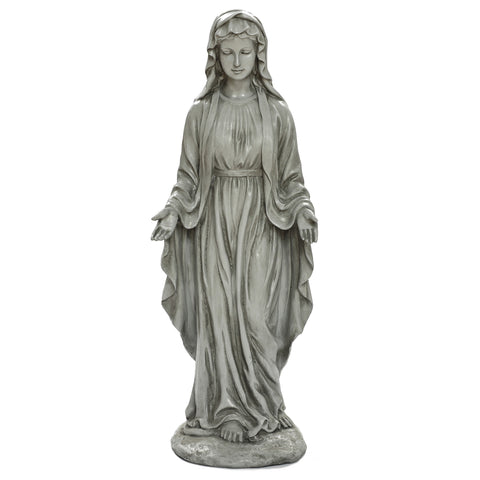 Grace series garden statue, Virgin Mary, gray